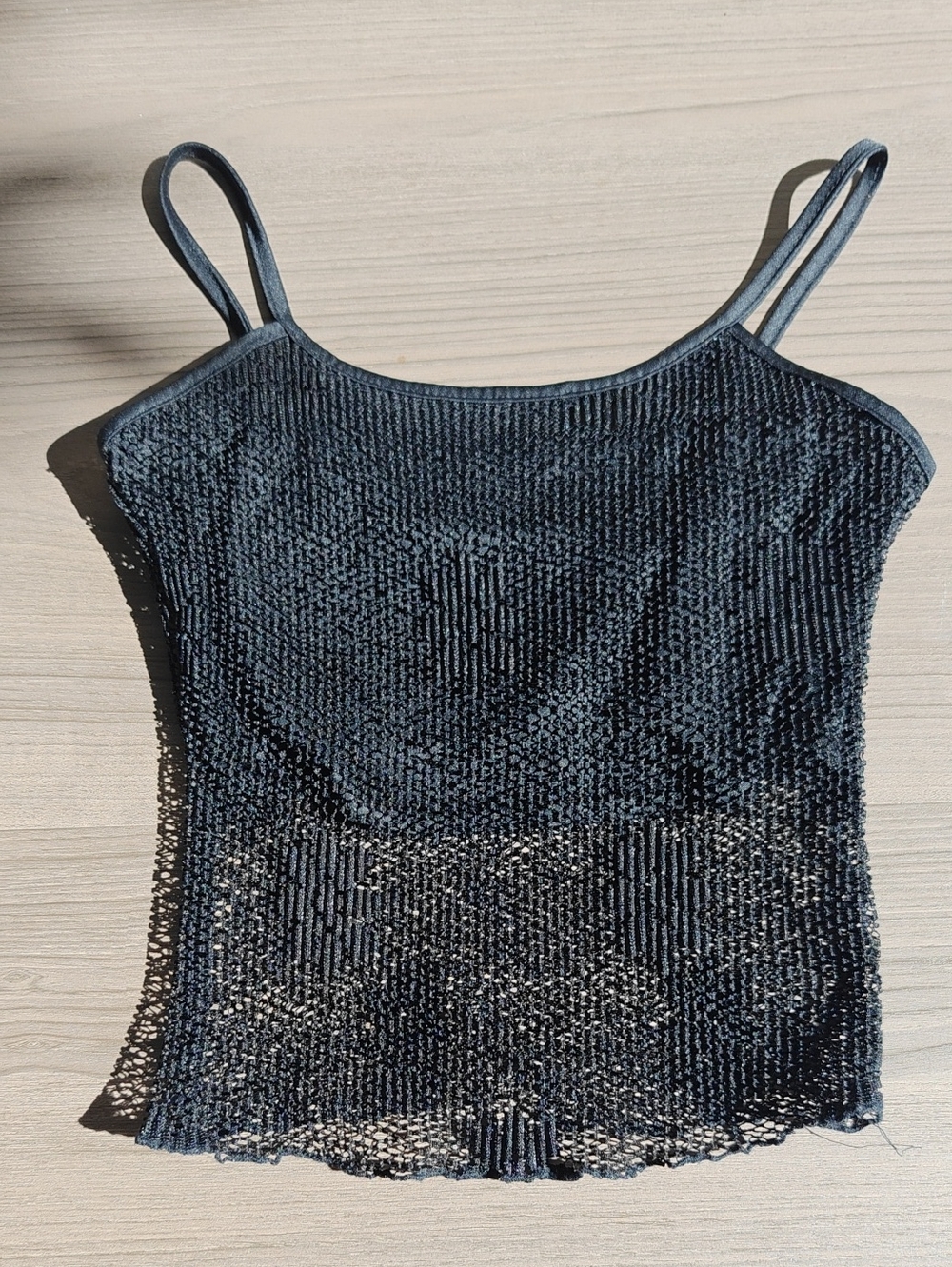 Vintage BASICS Black Textured Spaghetti-Strap Camisole